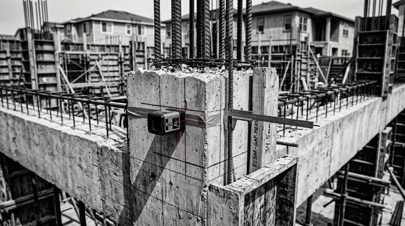 Construction consultant reviewing measured progress